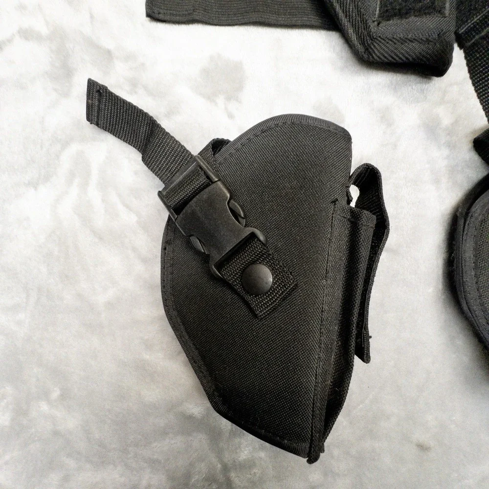 Lot Of 3 Black Nylon Tactical Holsters Two Belt OWB One Ankle Backup